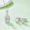 Halo Designs GRA Certified Emerald Cut Moissanite Jewelry Set