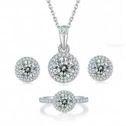 925 Sterling Silver Moissanite Jewelry Set