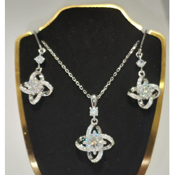 Round Cut 1CT Moissanite Diamond 925 Sterling Silver Jewellery Set