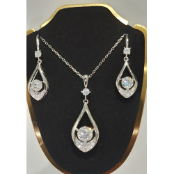 Moissanite Diamond Dangle Earring Pendant Chain Set