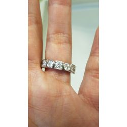 3.5mm D Color Moissanite Eternity Band Ring 