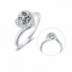 True love heart shapet moissanite diamond silver set