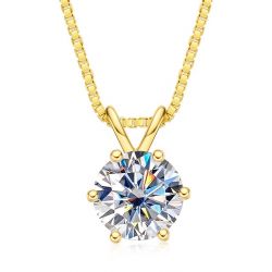 Moissanite Diamond18K Gold Plated Pendant Necklace