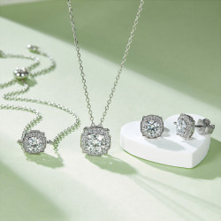 18K gold plated 925 Sterling Silver Moissanite Diamond Jewelry Sets