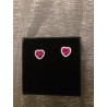Valentine Gift Red heart sterling silver earring