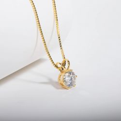 Moissanite Diamond 18K алтаар бүрсэн зүүлт