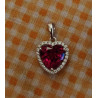 Valentine Gift Red heart sterling silver Pendant