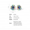 Blue stone Colorful flower Gold plated Silver earring