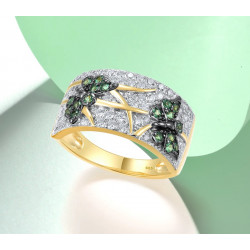 Green Spinel Gold Plated Butterfly Ring