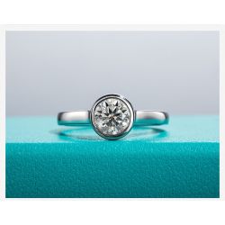 Moissanite Bezel Engagement Wedding Ring 925 Sterling Silver Rings For Women
