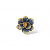 Blue Spinel Yellow Crystal Flower Pendant 925 Sterling Silver