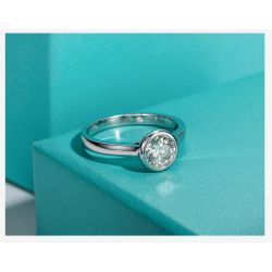 Moissanite Bezel Engagement Wedding Ring 925 Sterling Silver Rings For Women