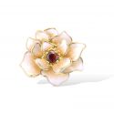 925 Sterling Silver White Enamel Lotus Flower Pendant