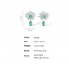 Green Spinel Flower Sterling Silver Stud Earrings Pendant