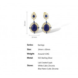 Created Lapis Vintage Gold plated Earrings