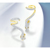 Serpentine Snake Earrings For Women Blue White Zircon