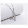  Moissanite Diamond Cross Pendant Necklace 925 Sterling Silver