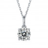 4 claws Moissanite Diamond Sterling silver Pendant Necklace