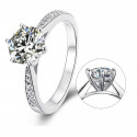 S925 Silver Jewelry 1ct Classic Style Moissanite Ring