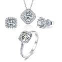 18K gold plated 925 Sterling Silver Diamond Jewelry Sets