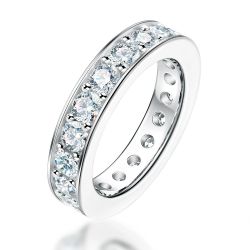3.5mm D Color Moissanite Wedding Band Ring 925 Silver 