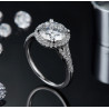 3 Carat D Color Moissanite Halo Ring For Women 925 Sterling