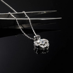 1 ct Moissanite Diamond Sterling silver Pendant Necklace