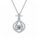 Moissanite 1 ct Diamond Sterling silver Pendant Necklace