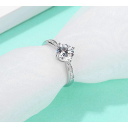 Wedding S925 Silver Jewelry 1ct Classic Style Moissanite Ring