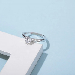 Moissanite 0.5 ct  diamond Wedding Ring S925 Silver Jewelry