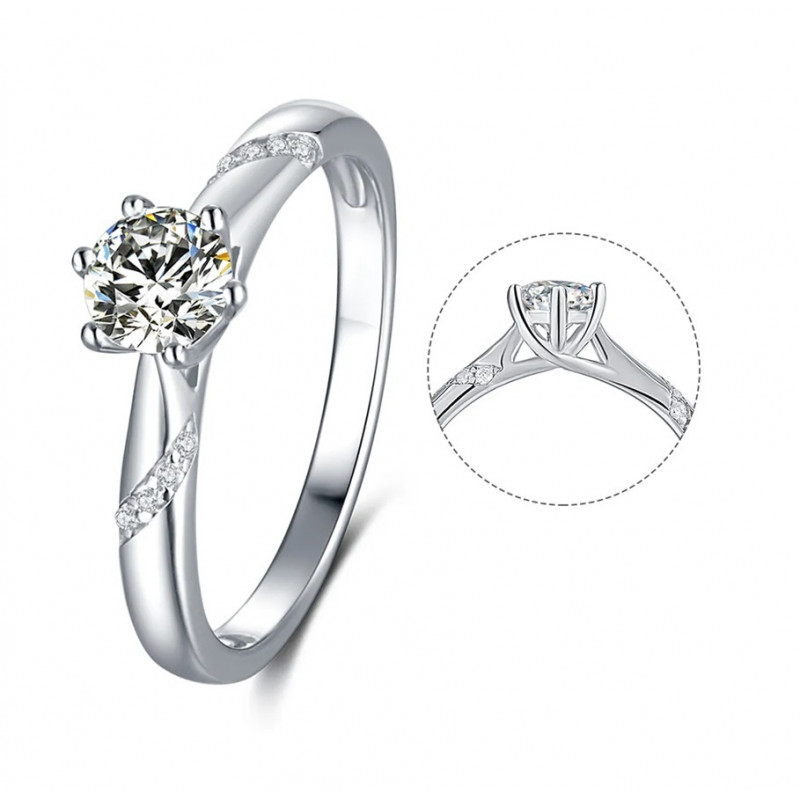 Moissanite 0.5 ct  diamond Wedding Ring S925 Silver Jewelry