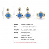 Dyed Blue Agate Pendant Earrings Jewelry Set
