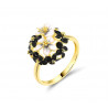 Black White enamel Gold plated Stelring silver jewelry set