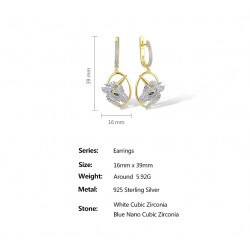 Unicorn Gold plated White zircon Sterling silver set