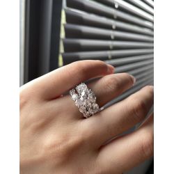 Moissanite Luxury Three Stone Engagement Ring