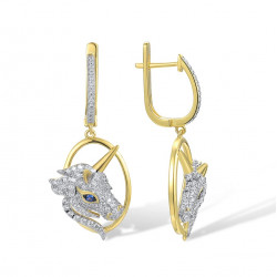 Unicorn Gold plated White zircon Sterling silver set