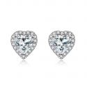 Love Heart shape Moissanite S925 Sterling silver Earrings