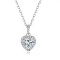 Love S925 Sterling silver Heart Moissanite Pendant necklace