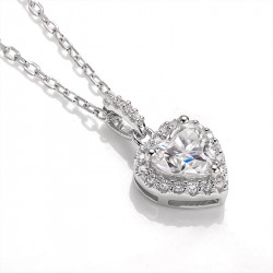 Love S925 Sterling silver Heart Moissanite Pendant necklace