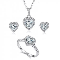 True Loce Heart shape Moissanite diamond S925 Sterling silver set