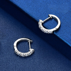 Sterling Silver 925 2.5mm 0.06CT Moissanite D Color Clip Earings