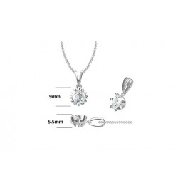 Snow flake Sterling silver 1 ct moissanite pendant chain