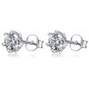 Snow flake 0.5ct Moissanite 18K Gold Plated 925 Silver Stud Earrings