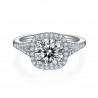 Square 2ct moissanite diamond wedding ring