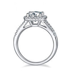 Square 2ct moissanite diamond wedding ring