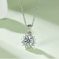Sun flower VVS 2 ct,1ct Moissanite Diamond stud pendants