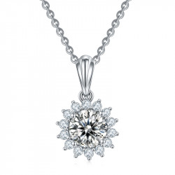 Sun flower VVS 2 ct Moissanite Diamond stud pendants