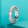 35mm 6.3cttw D Color Emerald Moissanite Eternity Band Ring Silver 