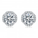 Brilliant Round VVS 2 ct Moissanite Diamond stud earrings