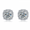 Rectangle VVS 2 ct Moissanite Diamond stud earrings